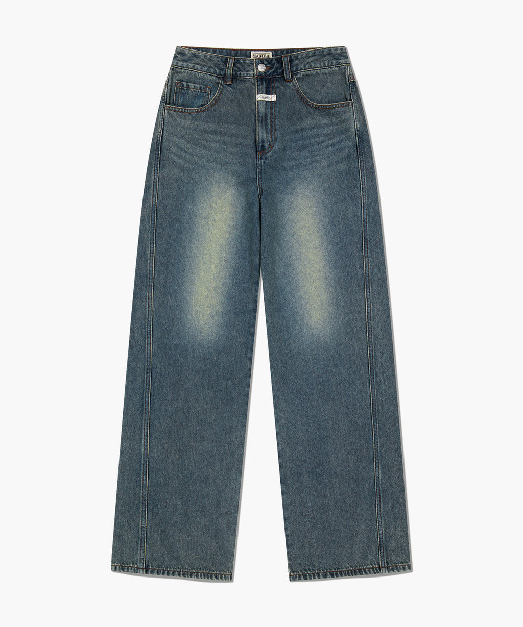 Marithe & Francois Girbaud - Vintage Washed Denim Pants (Blue) product image 6 | TRAB K-Fashion Australia