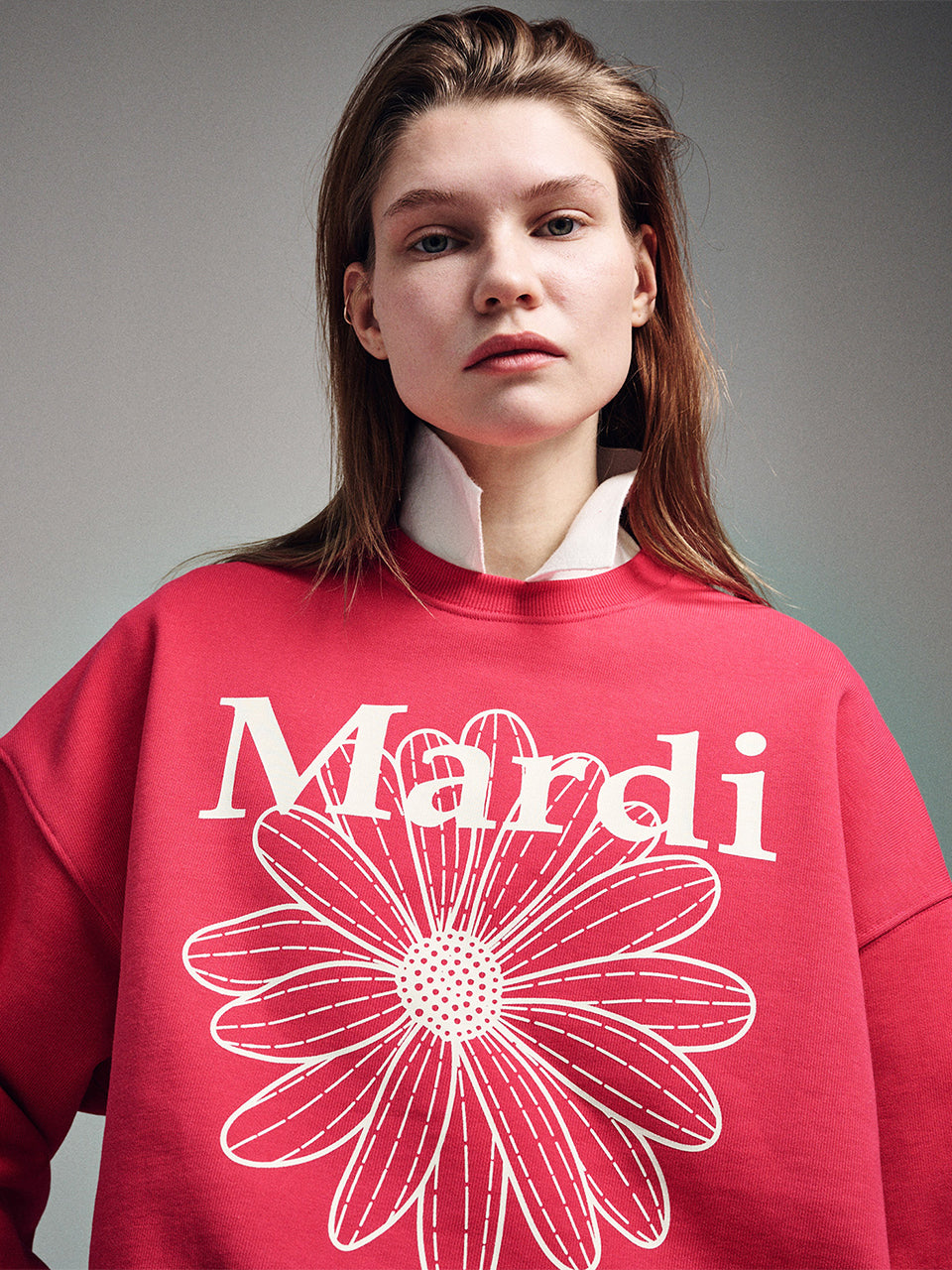 Mardi Mercredi - Sweatshirt Flowermardi (Red Ivory) product image 1 | TRAB K-Fashion Australia