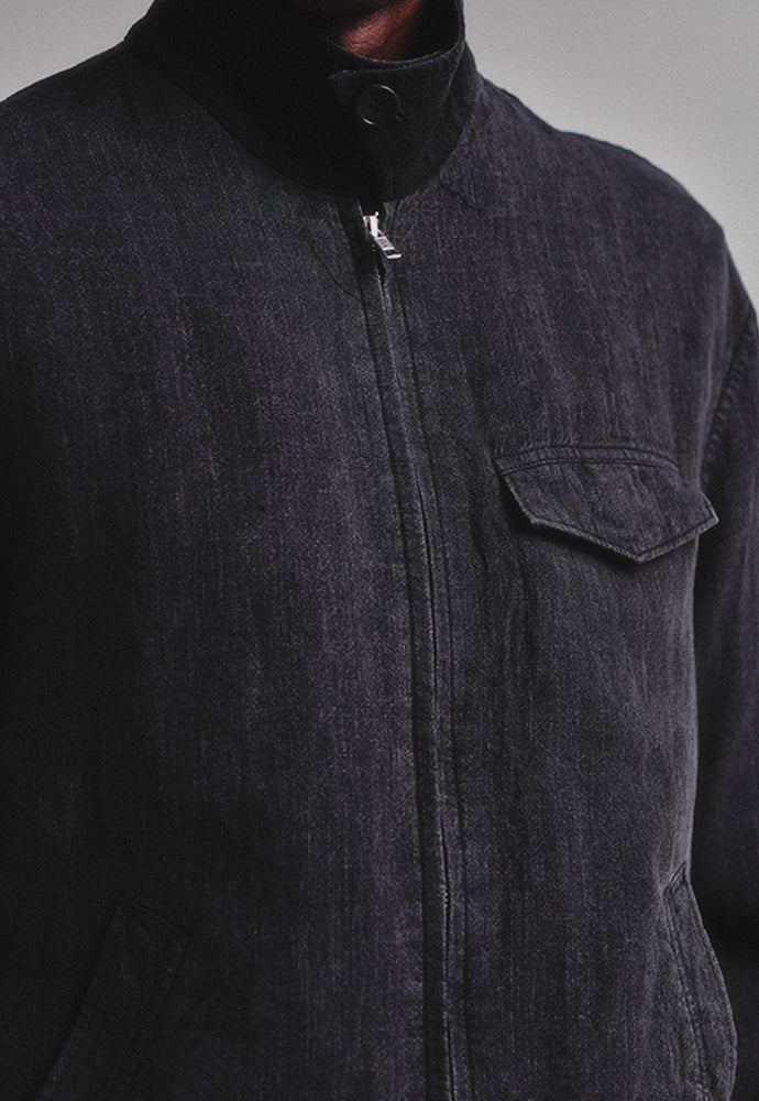 Art if acts - Linen Pocket Blouson (Black) product image 2 | TRAB K-Fashion Australia