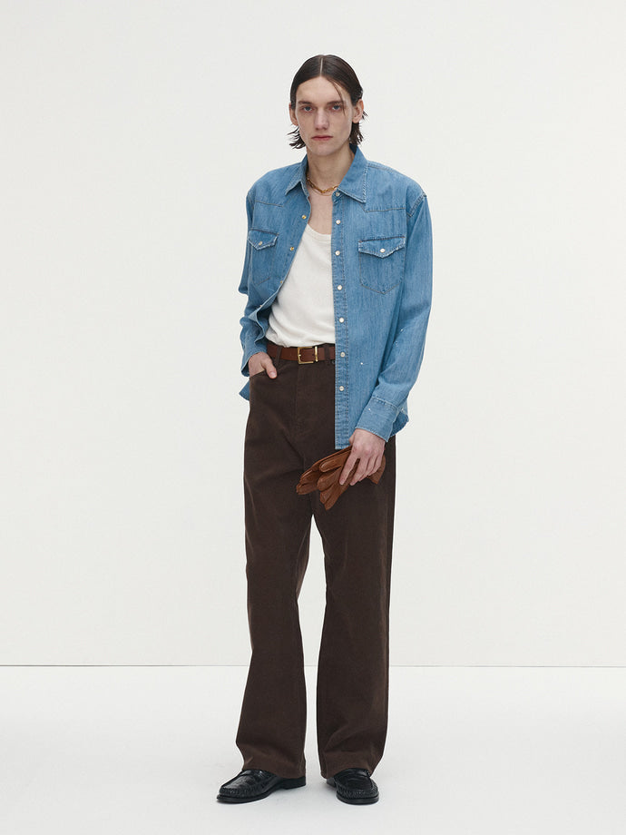 Tonywack - Corduroy Loose Flared Pants (Brown) product image 5 | TRAB K-Fashion Australia