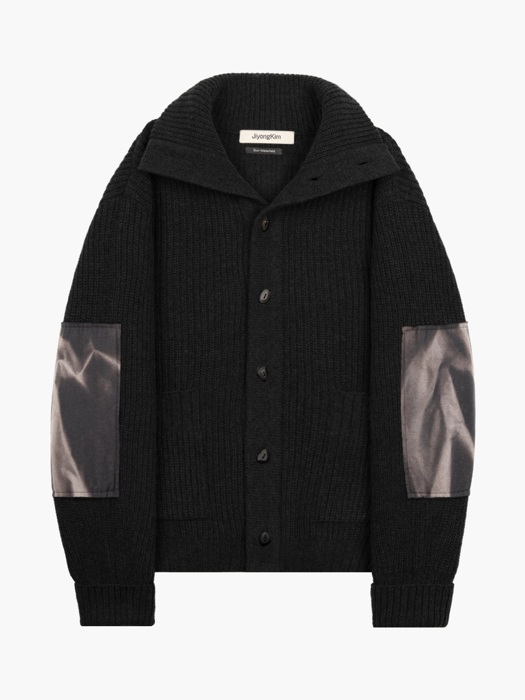 Jiyong Kim - Sun-Bleached Wide Collar Knit Cardigan (Black) product image 10 | TRAB K-Fashion Australia