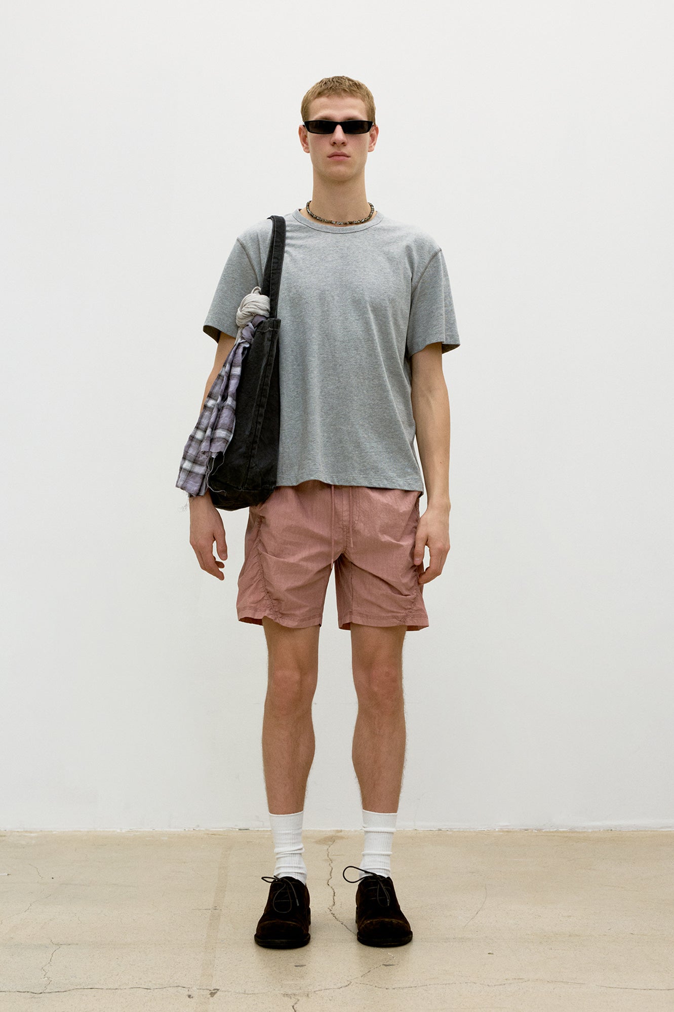 Coor - Garment Dyed Nylon Short Pants (Washed Dusty Pink) product image 2 | TRAB K-Fashion Australia