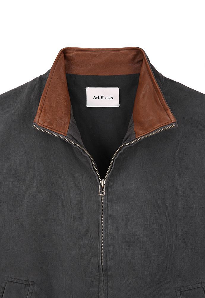 Art if acts - Washed Leather Collar Jacket (Charcoal) product image 10 | TRAB K-Fashion Australia