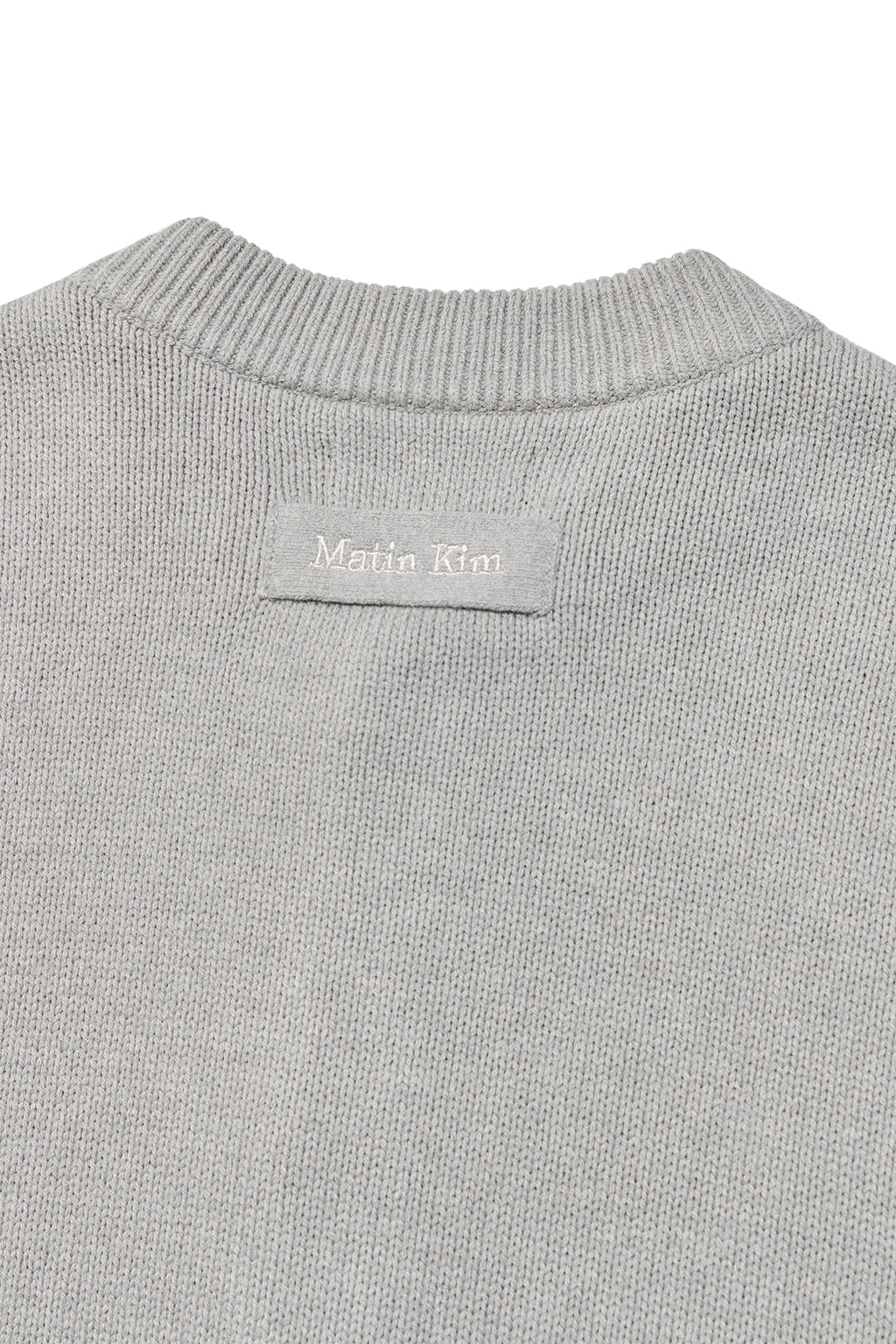 Matin Kim - Punching Line Point Round Neck Cardigan (Grey) product image 5 | TRAB K-Fashion Australia