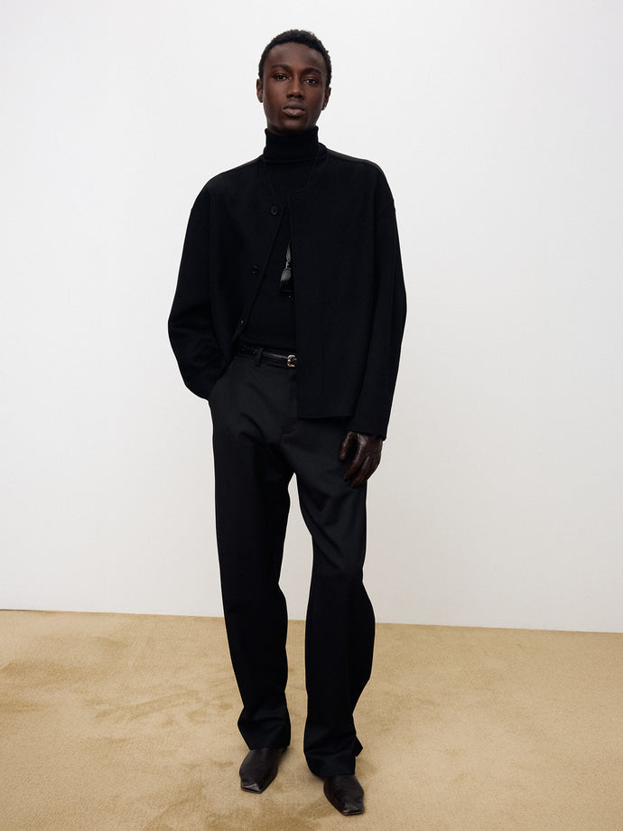 Tonywack - Hand-Made Cashmere Collarless Jacket (Black) product image 1 | TRAB K-Fashion Australia