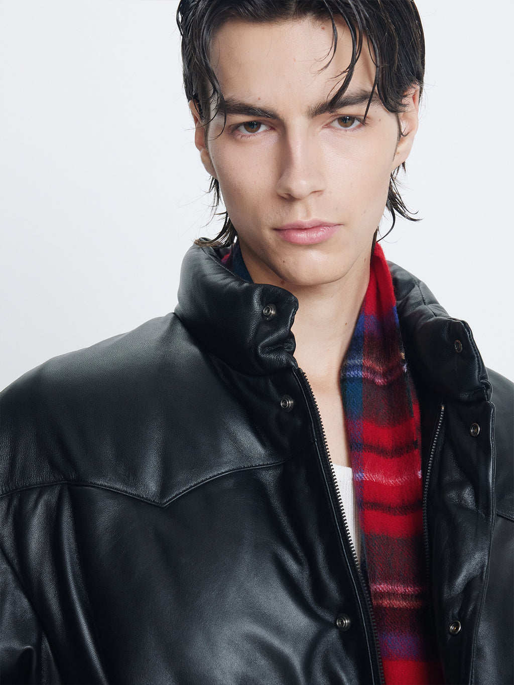 Tonywack - Lamb Leather Down Puffer Jacket (Black) product image 6 | TRAB K-Fashion Australia
