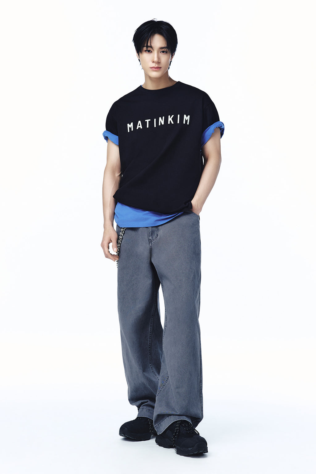 Matin Kim - Side Tab Washed Cotton Pants (Charcoal) product image 1 | TRAB K-Fashion Australia