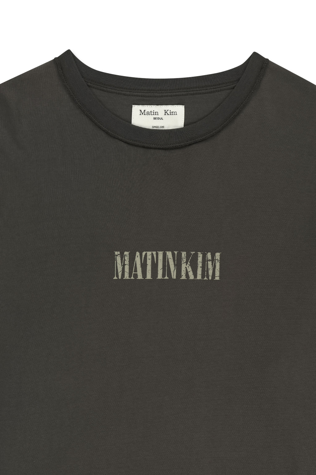 Matin Kim - Vintage Lettering Graffiti Top (Charcoal) product image 3 | TRAB K-Fashion Australia