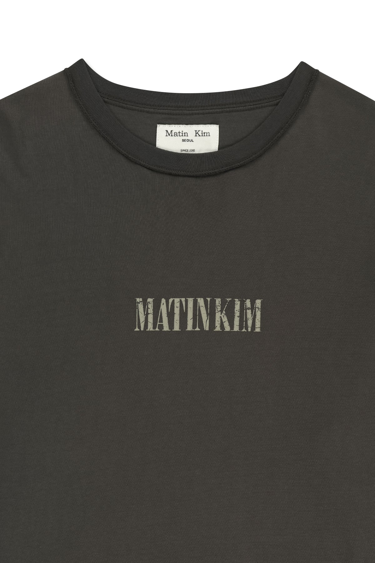 Matin Kim - Vintage Lettering Graffiti Top (Charcoal) product image 3 | TRAB K-Fashion Australia