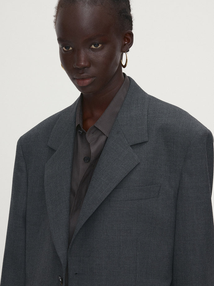 Tonywack - Virgin Wool Relaxed Tailored Jacket (Grey) product image 17 | TRAB K-Fashion Australia