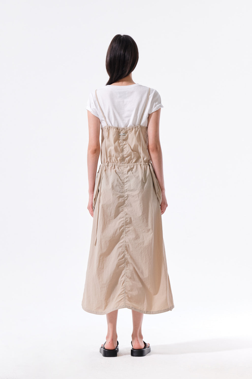 Matin Kim - Strap Detail Sleeveless Utility Dress (Beige) product image 8 | TRAB K-Fashion Australia