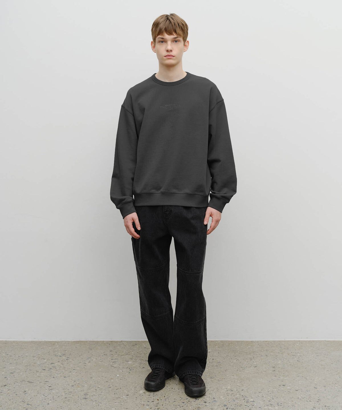 Marithe & Francois Girbaud - Lettering Logo Over Fit Sweatshirt (Charcoal) product image 5 | TRAB K-Fashion Australia