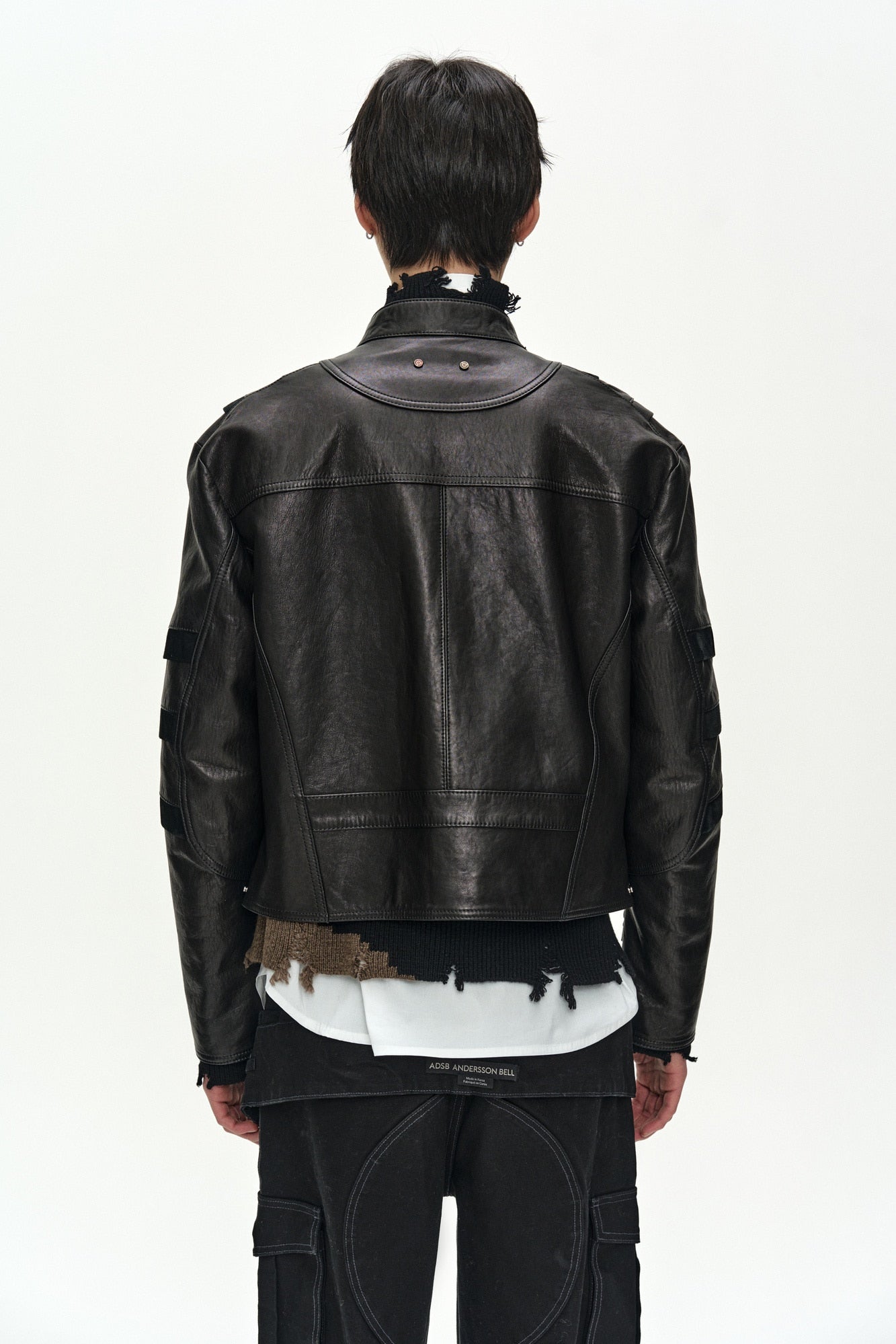 Andersson Bell - Segment Moto Leather Jacket (black) (Black) product image 7 | TRAB K-Fashion Australia
