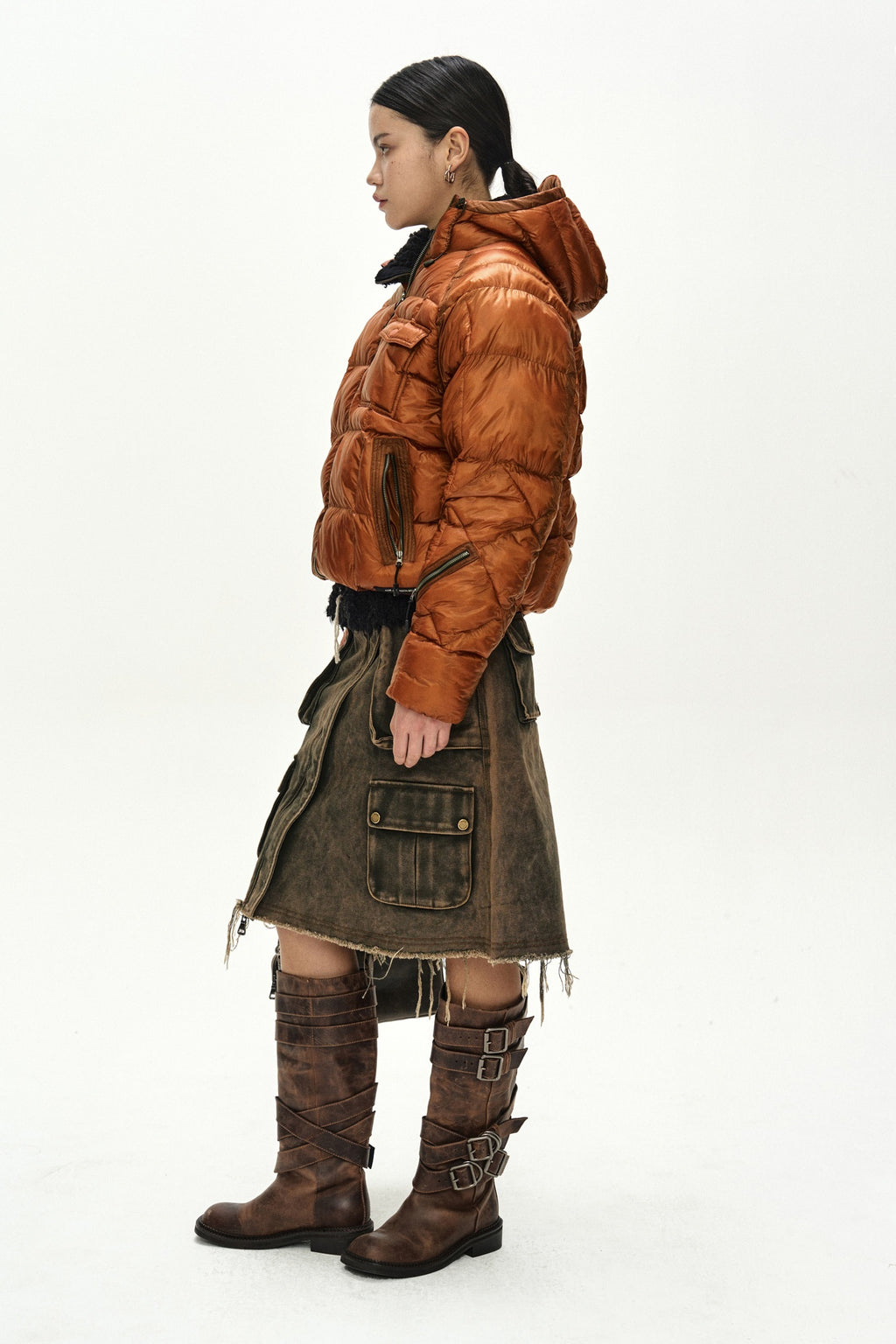 Andersson Bell - Unisex Torino Lightweight Down Jacket (Orange) product image 4 | TRAB K-Fashion Australia
