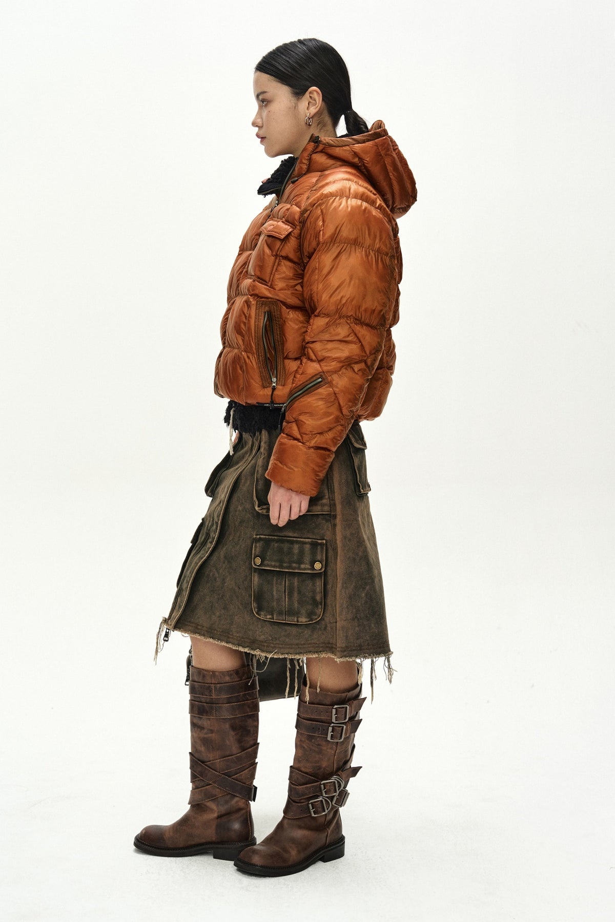Andersson Bell - Unisex Torino Lightweight Down Jacket (Orange) product image 4 | TRAB K-Fashion Australia