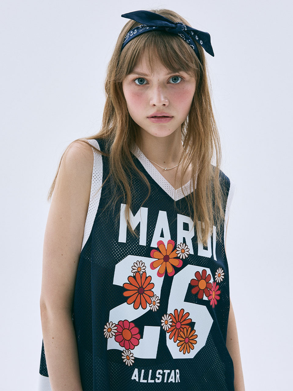 Mardi Mercredi - Mesh Jersey Top Sleeveless Blossom (Navy) product image 1 | TRAB K-Fashion Australia