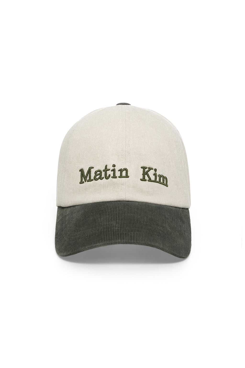 Matin Kim - Matin Classic Logo Corduroy Brim Ball Cap (Cream) product image 2 | TRAB K-Fashion Australia