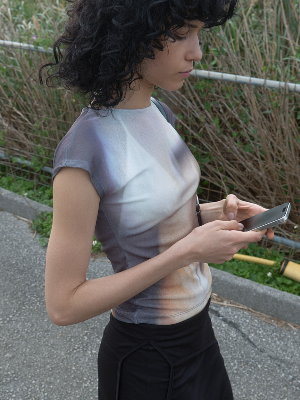 Kijun - [Ships 29 June] Print Cap Sleeve Top (Charcoal) product image 7 | TRAB K-Fashion Australia