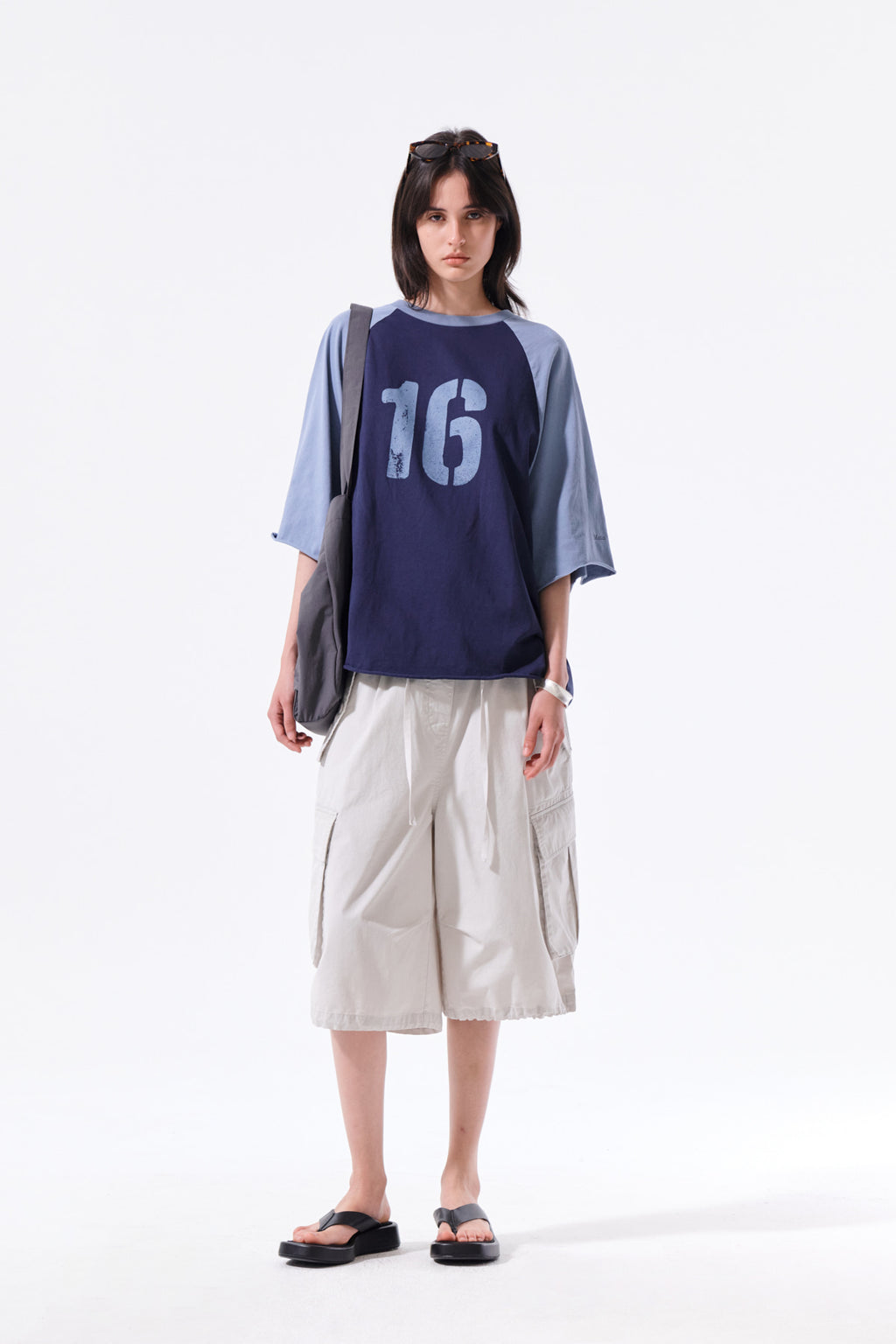 Matin Kim - Raw Edge Raglan Top (Navy) product image 11 | TRAB K-Fashion Australia
