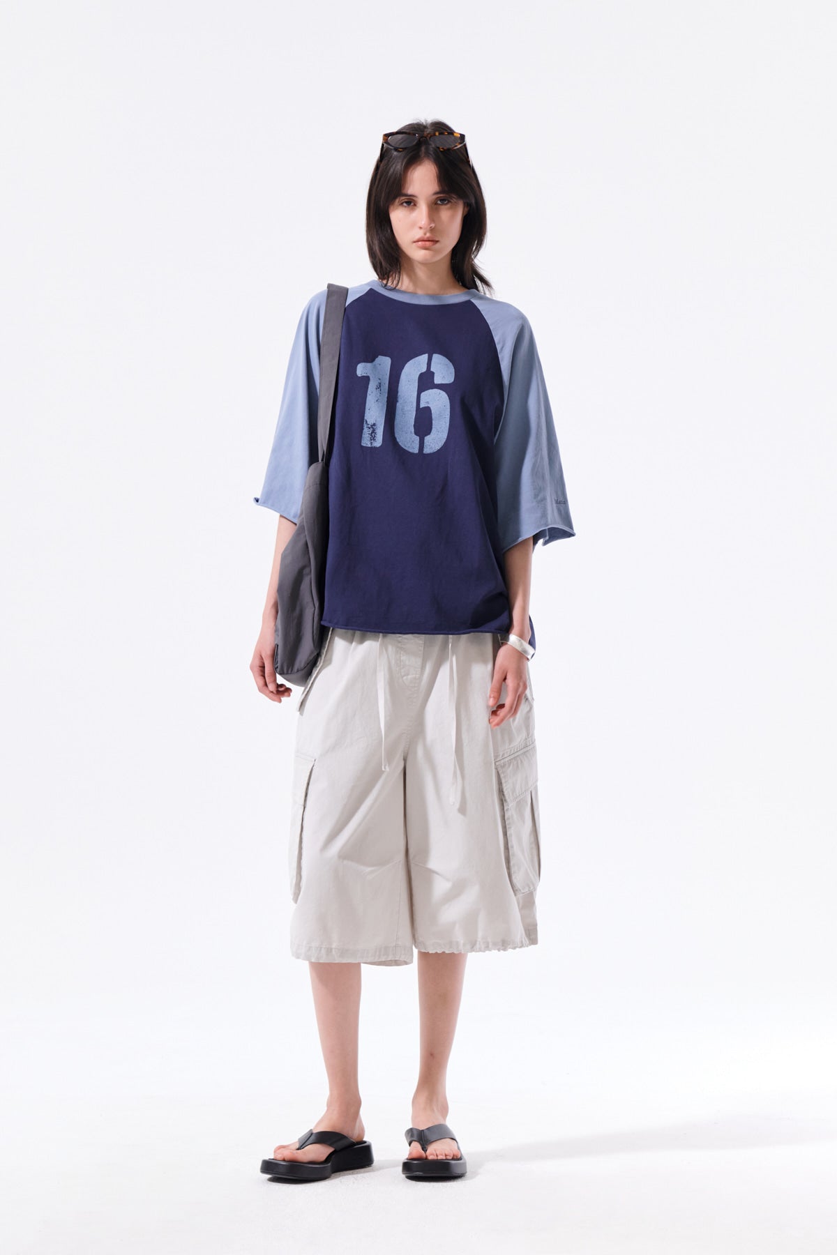 Matin Kim - Raw Edge Raglan Top (Navy) product image 11 | TRAB K-Fashion Australia