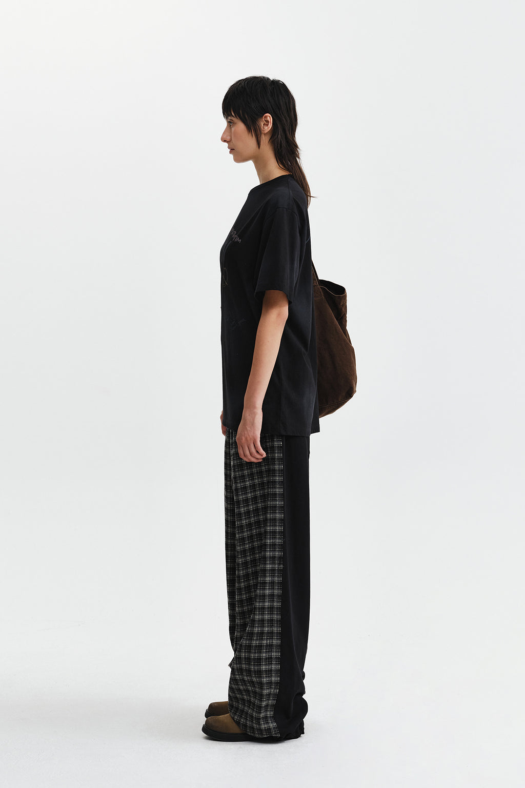 Matin Kim - Check Mix Jersey Pants (Black) product image 7 | TRAB K-Fashion Australia