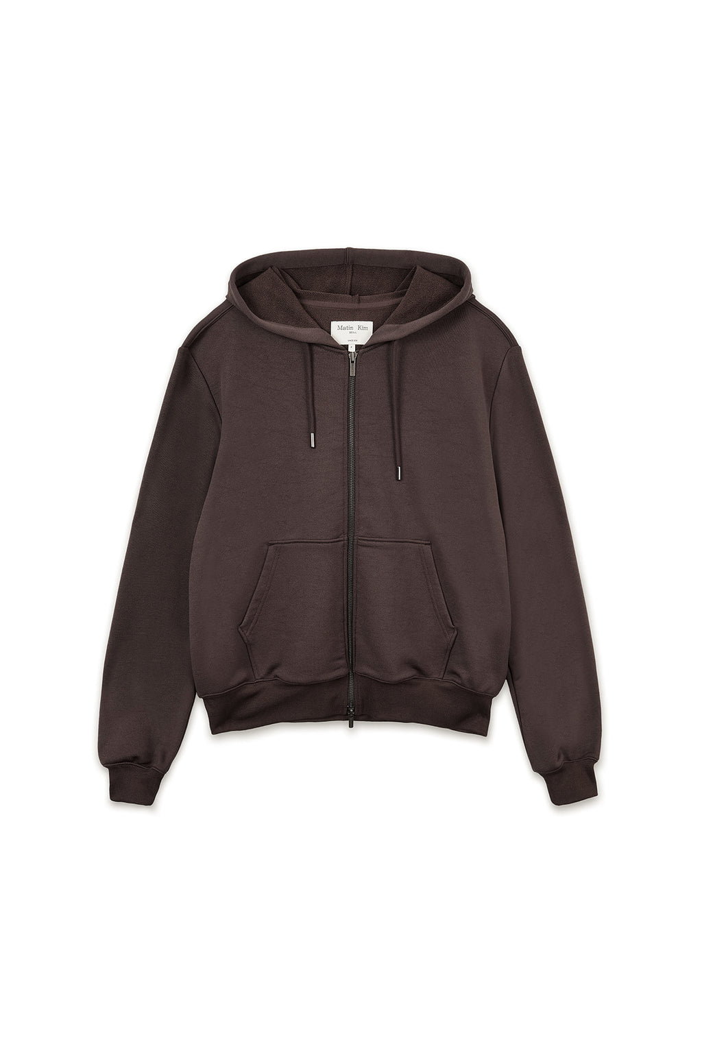 Matin Kim - Back Logo Glitter Hoody Zip Up (Brown) product image 1 | TRAB K-Fashion Australia