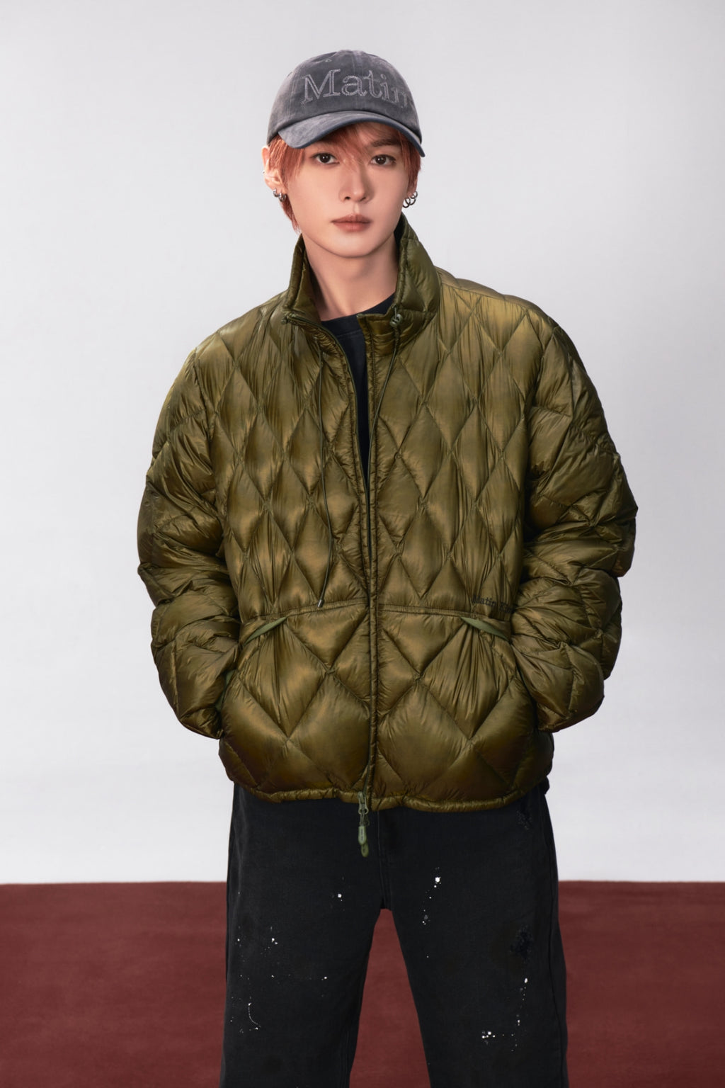 Matin Kim - Mix Quilted Light Down Jumper (Khaki) product image 1 | TRAB K-Fashion Australia