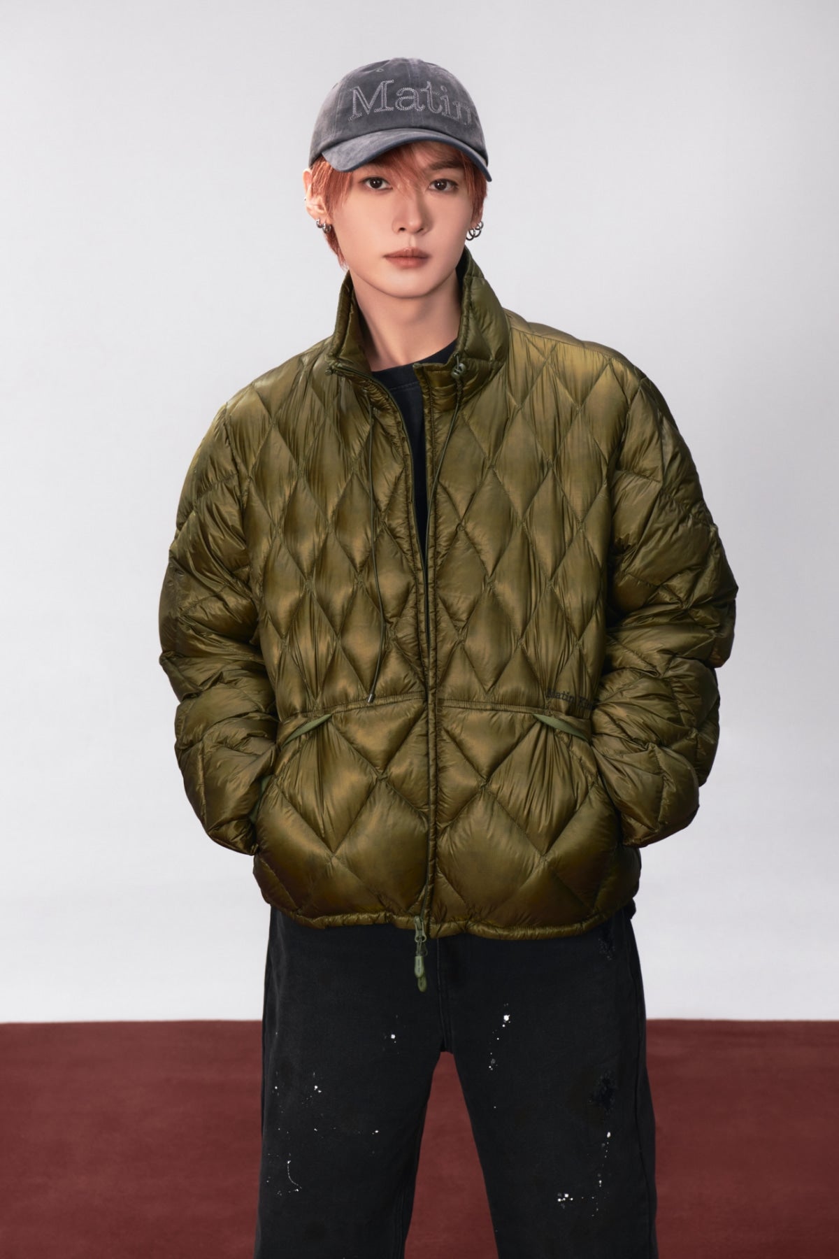 Matin Kim - Mix Quilted Light Down Jumper (Khaki) product image 1 | TRAB K-Fashion Australia