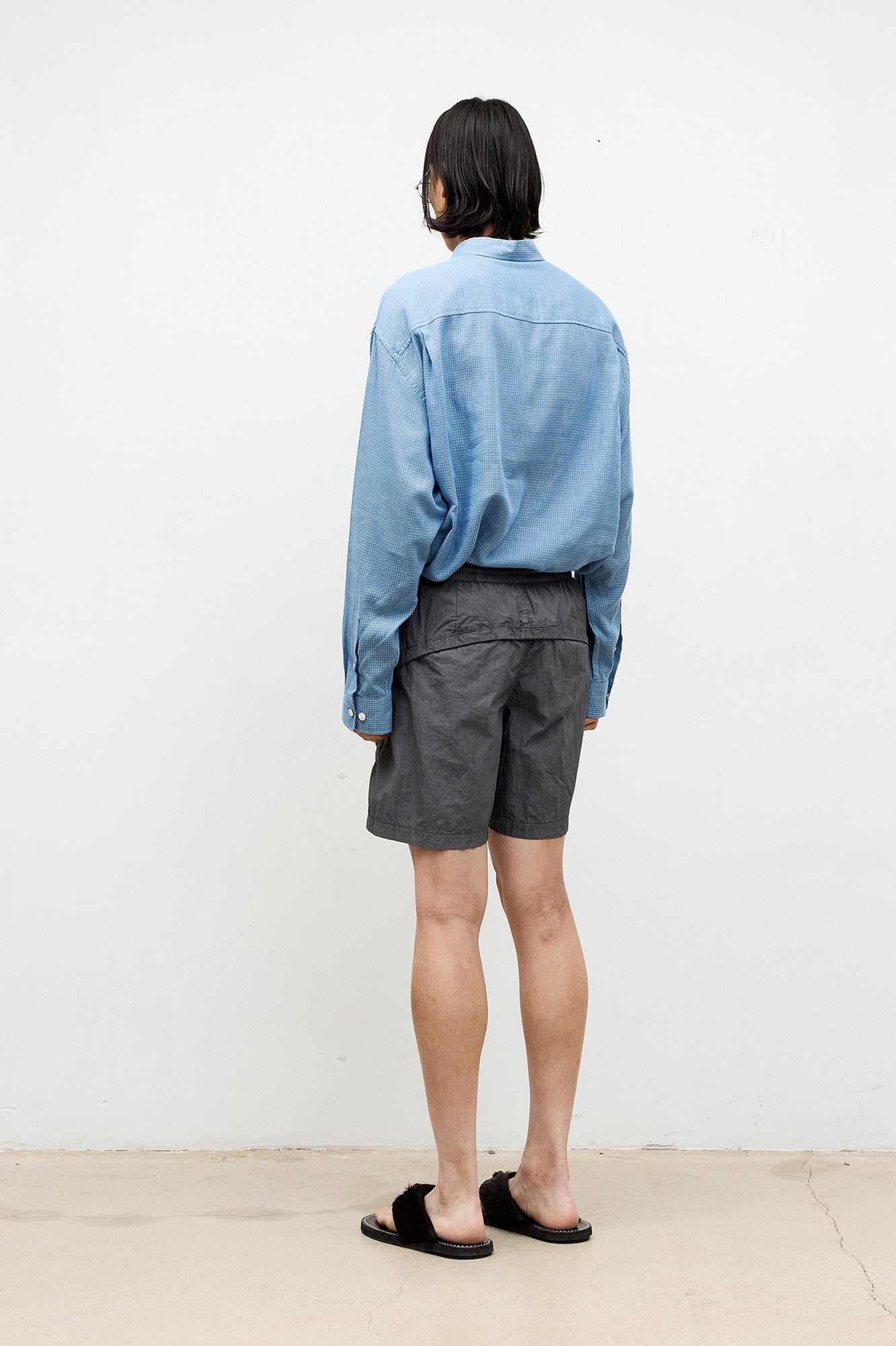 Coor - Cotton Tencel Micro Blue Check Shirt (Blue Check) product image 4 | TRAB K-Fashion Australia