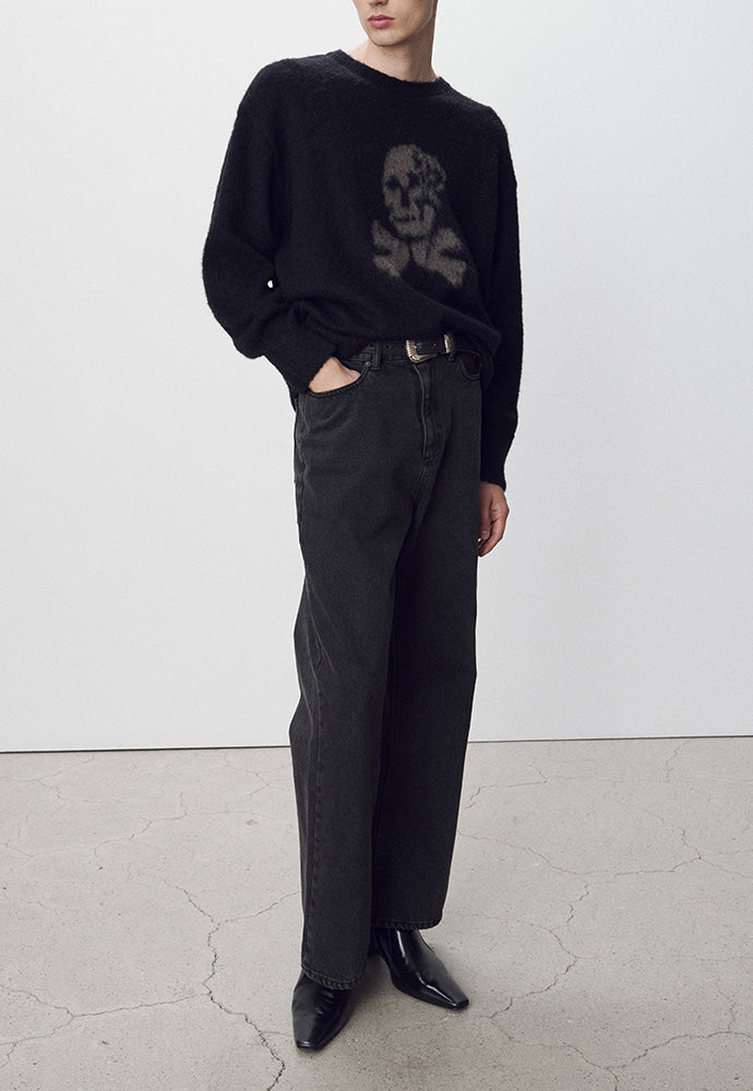 Tonywack - Brushed Alpaca Cranial Bone Sweater (Black) product image 1 | TRAB K-Fashion Australia