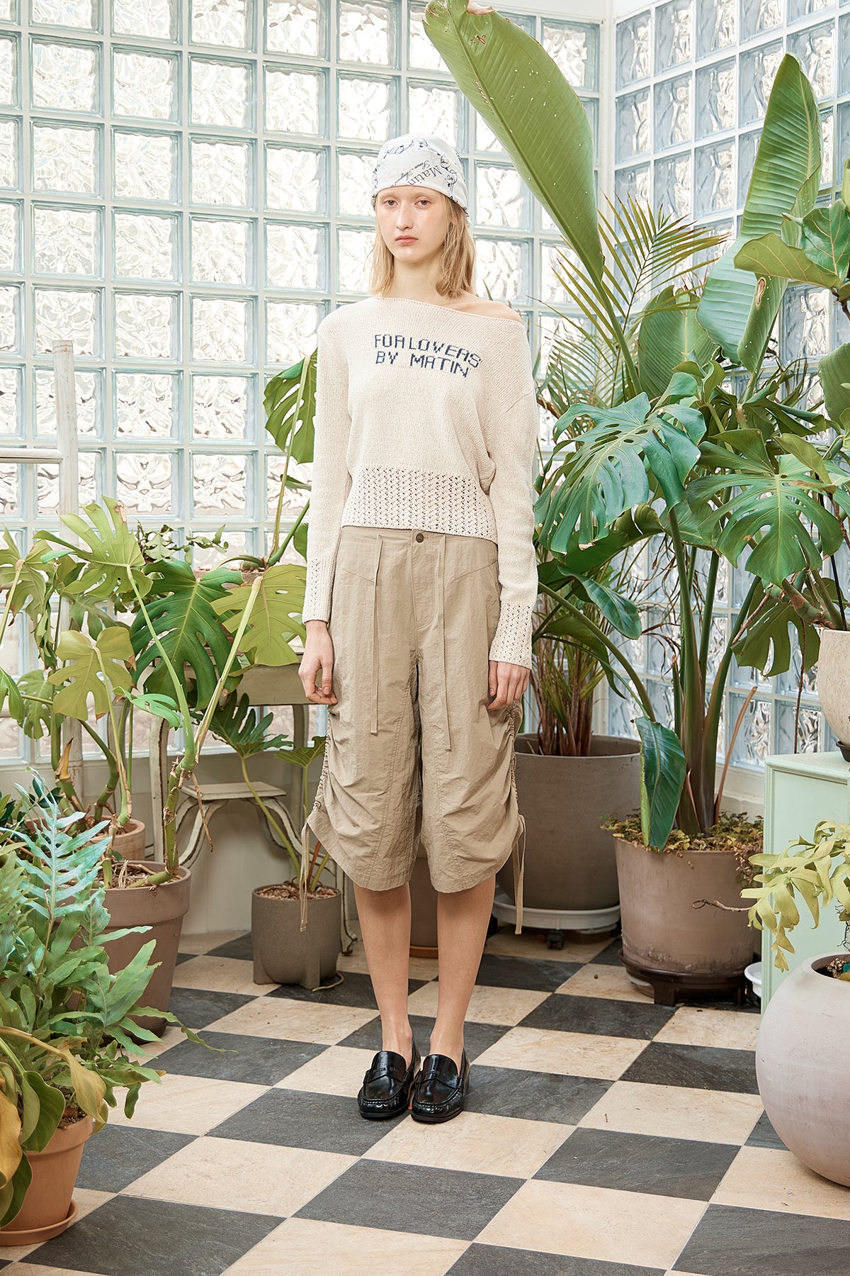Matin Kim - Nylon String Half Pants (Beige) product image 14 | TRAB K-Fashion Australia