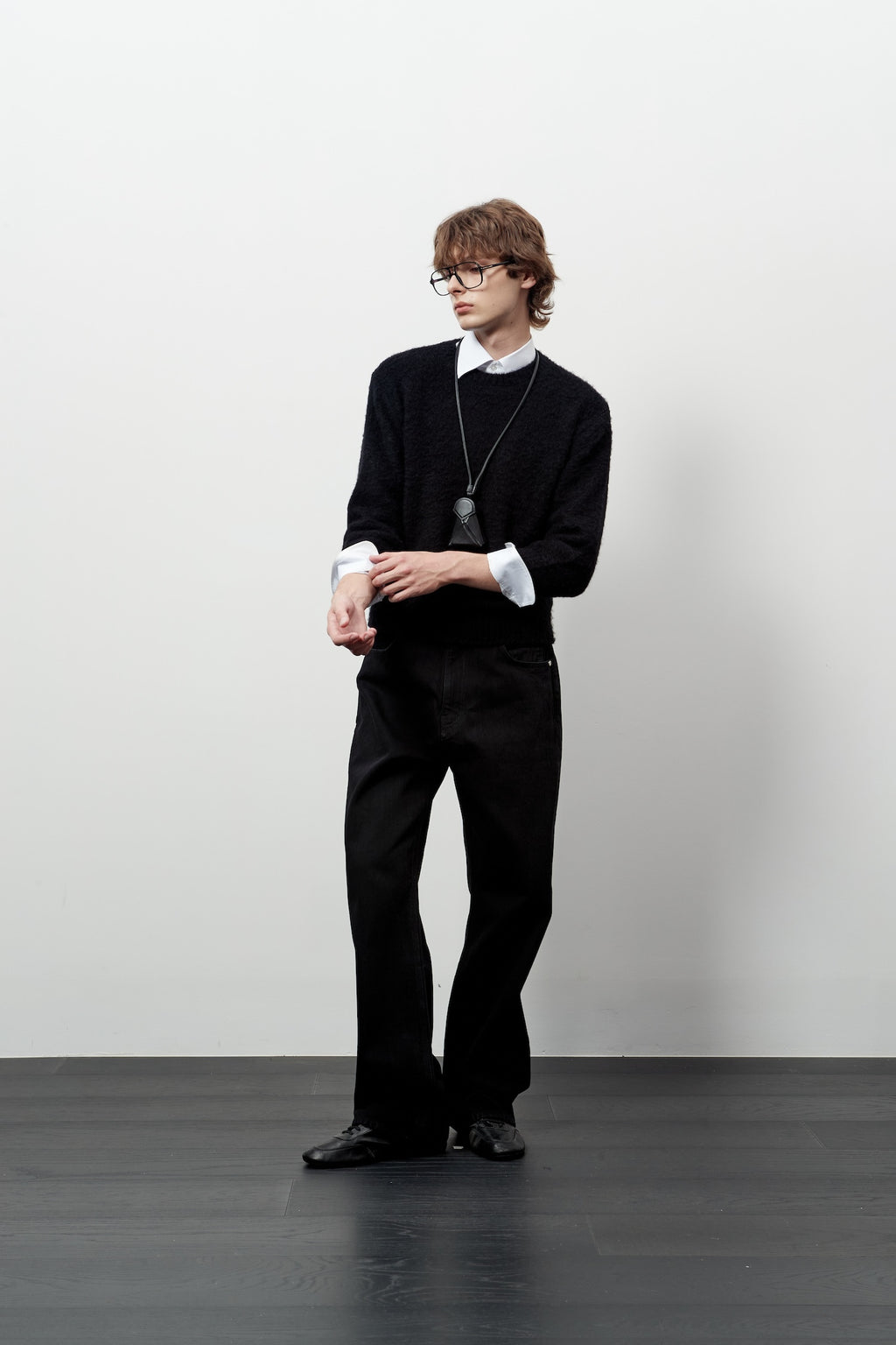 Stu - Boucle Quarter Sleeve Knit (Black) product image 5 | TRAB K-Fashion Australia
