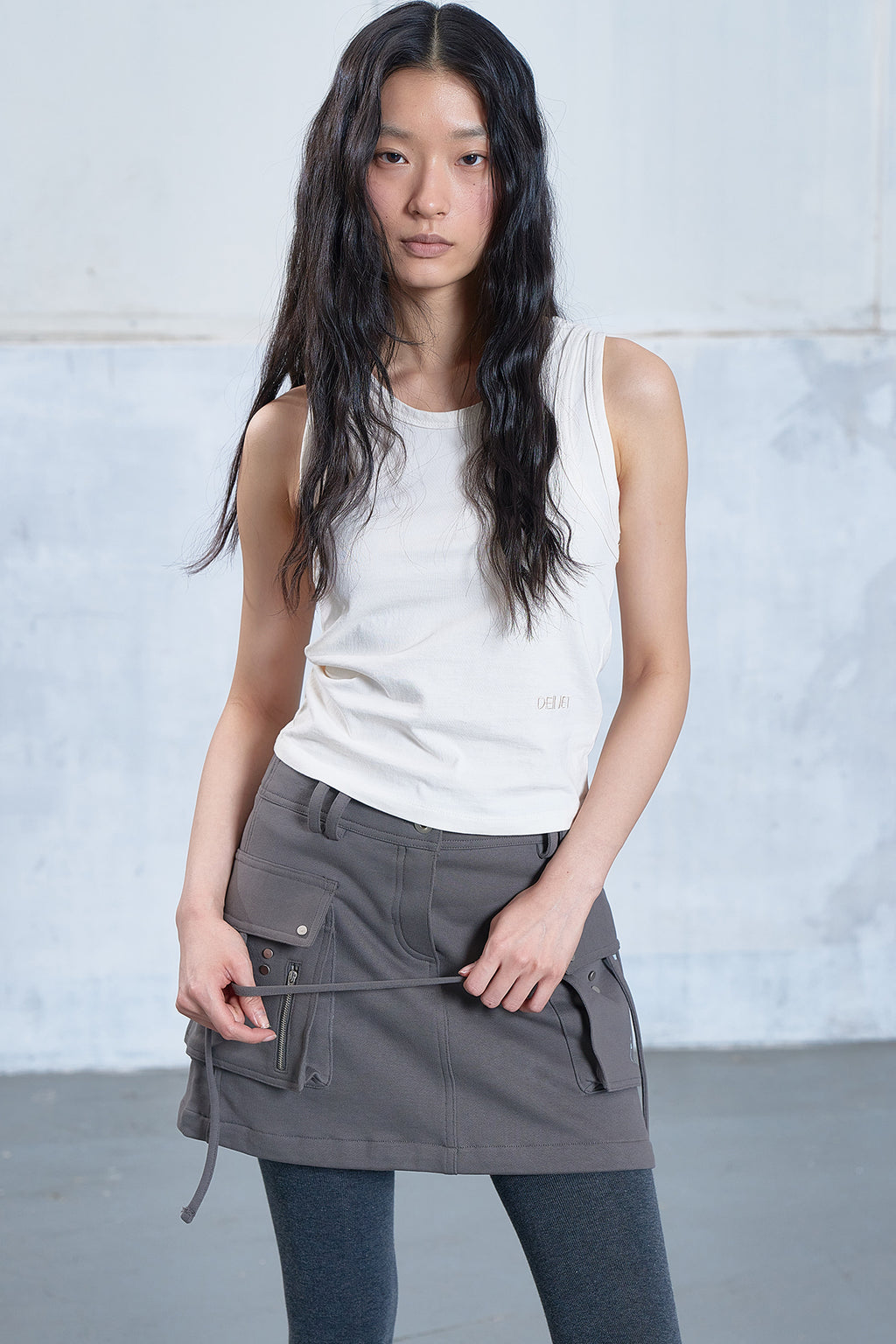 Deinet - Jersey Mini Skirt (Charcoal) product image 6 | TRAB K-Fashion Australia