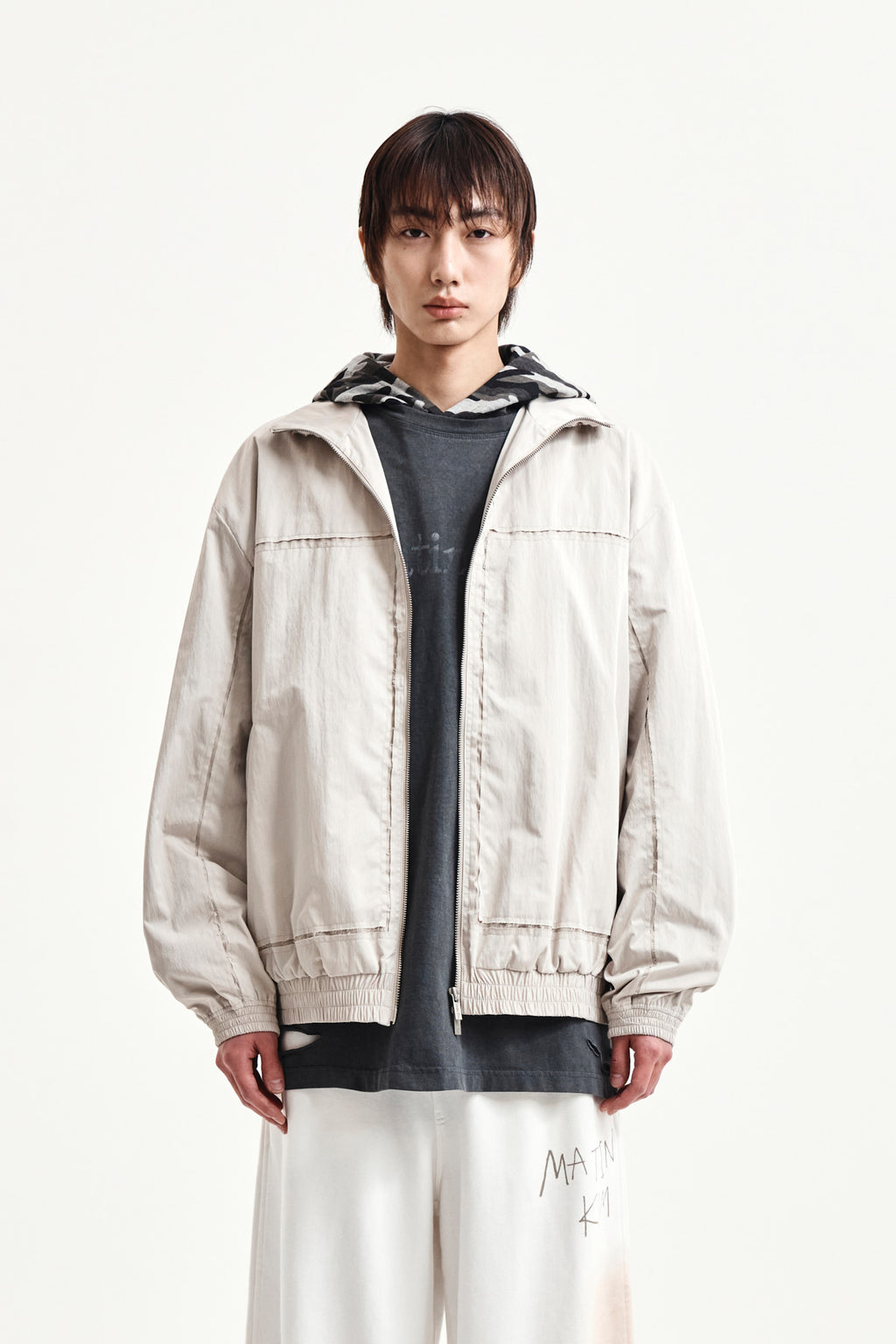 Matin Kim - Embroidery Back Logo Jumper (Beige) product image 6 | TRAB K-Fashion Australia