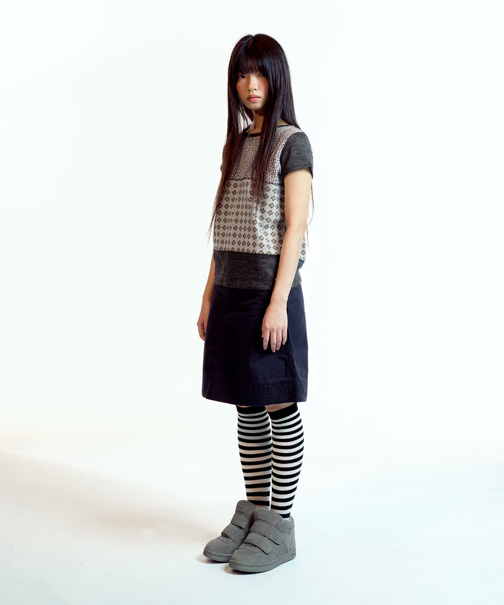 Coyseio - Flower Patchwork T-Shirt (Grey) product image 7 | TRAB K-Fashion Australia