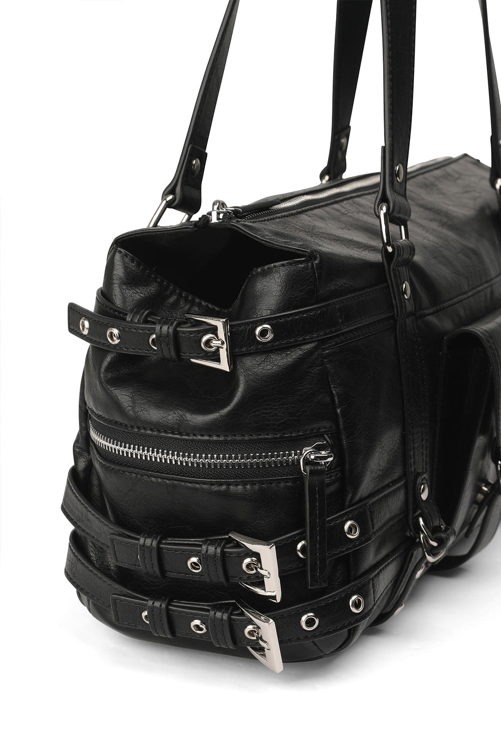 Deinet - Belted Pocket Shoulder Bag (Black) product image 6 | TRAB K-Fashion Australia