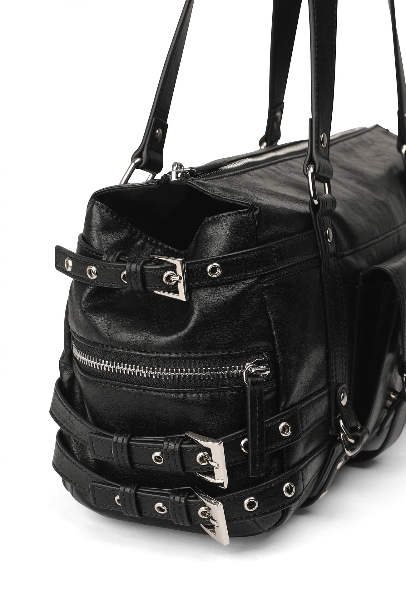Deinet - Belted Pocket Shoulder Bag (Black) product image 6 | TRAB K-Fashion Australia