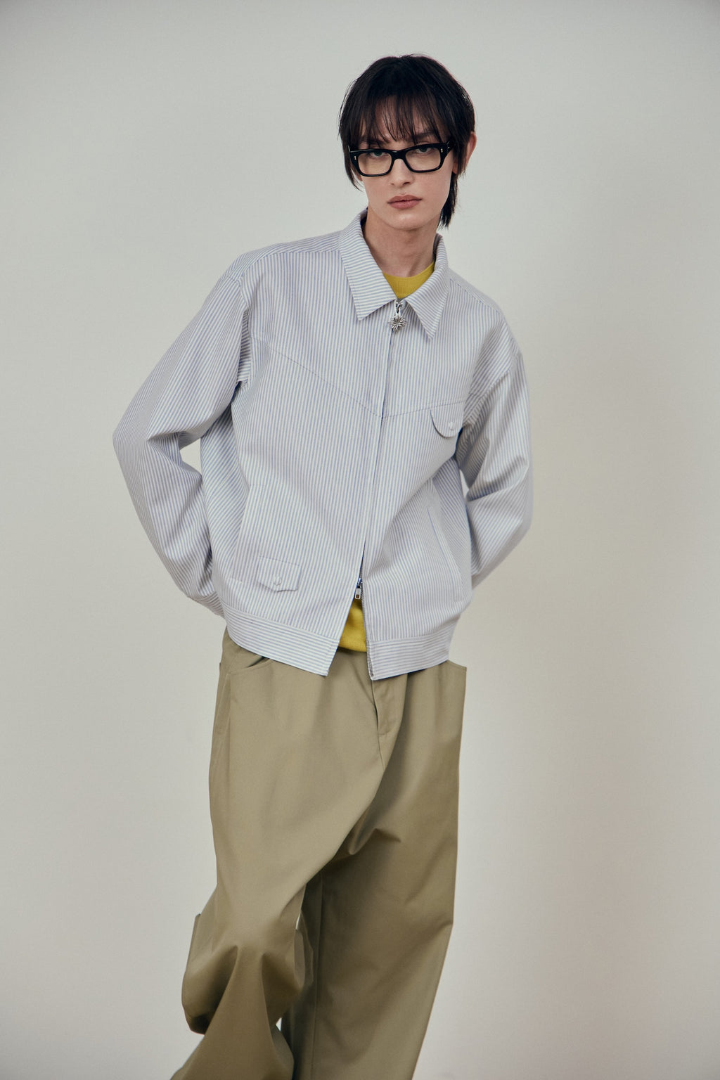 Stu - Embroidery Stripe Jacket Sky (Blue) product image 15 | TRAB K-Fashion Australia