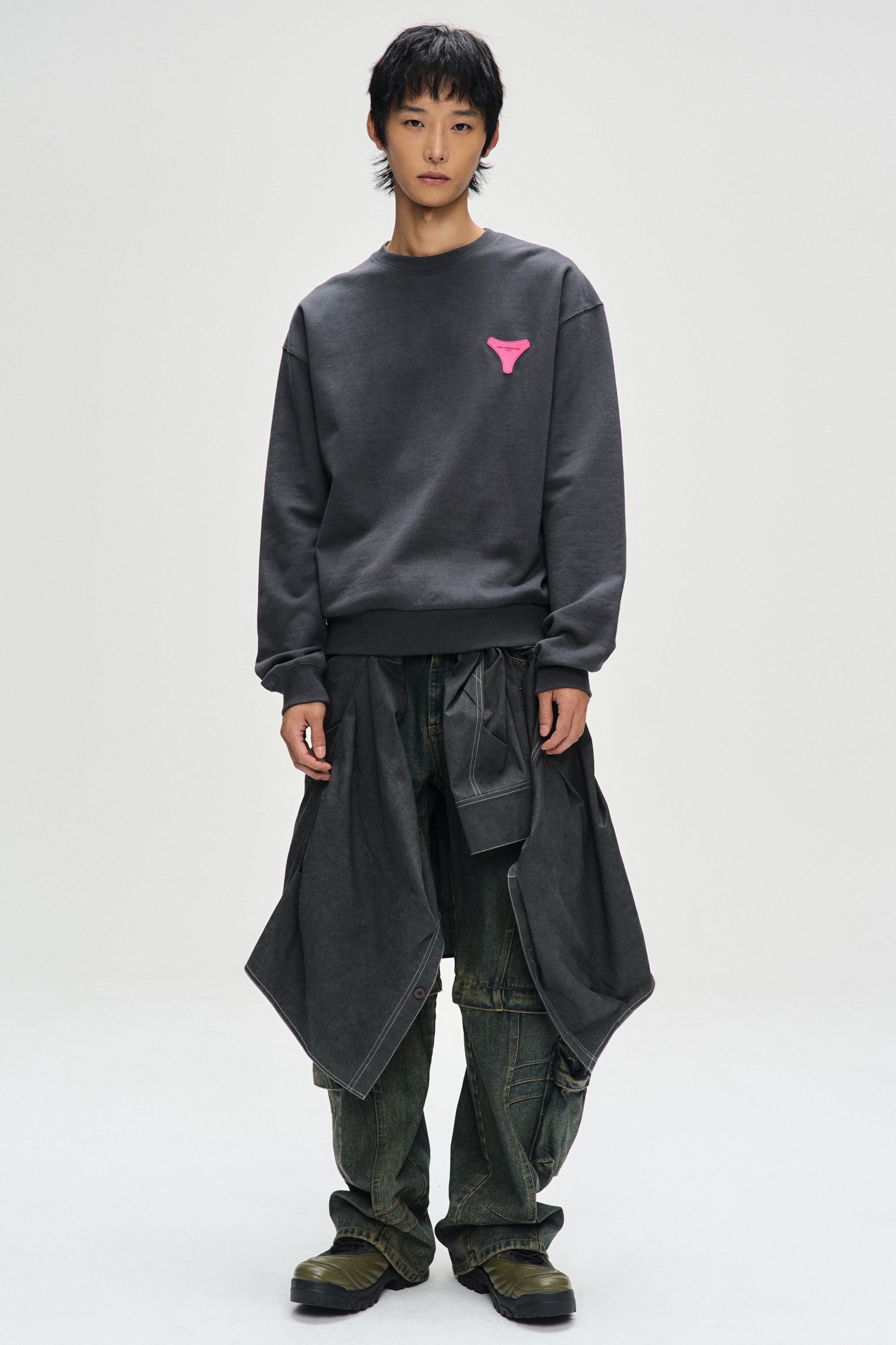 Andersson Bell - Unisex Stool Patch Logo Sweatshirts (Charcoal) product image 4 | TRAB K-Fashion Australia