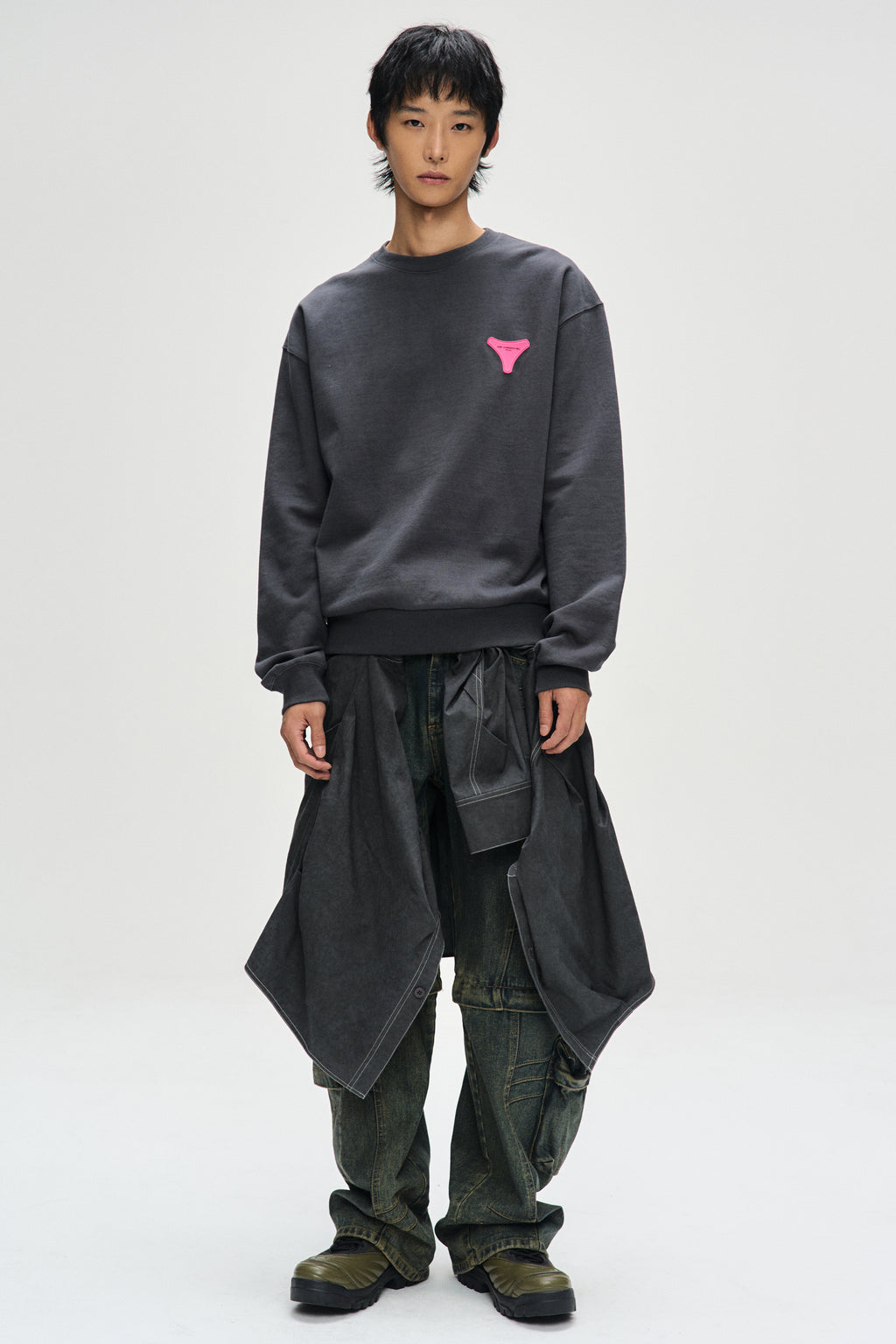 Andersson Bell - Unisex Stool Patch Logo Sweatshirts (Charcoal) product image 14 | TRAB K-Fashion Australia