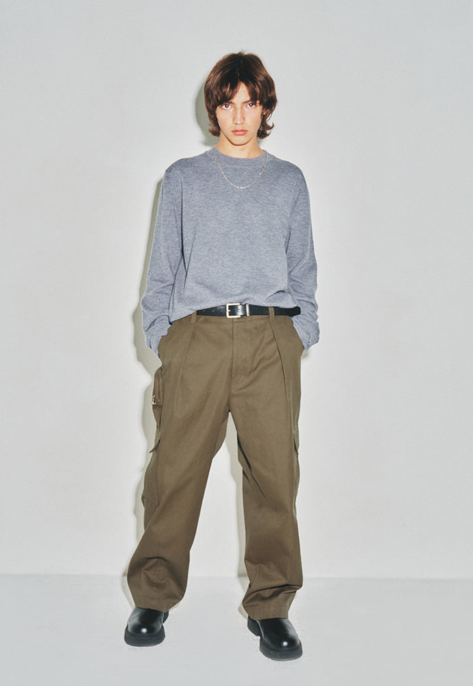 Tonywack - Super Fine Wool Cuffs Button Knit (Grey) product image 3 | TRAB K-Fashion Australia