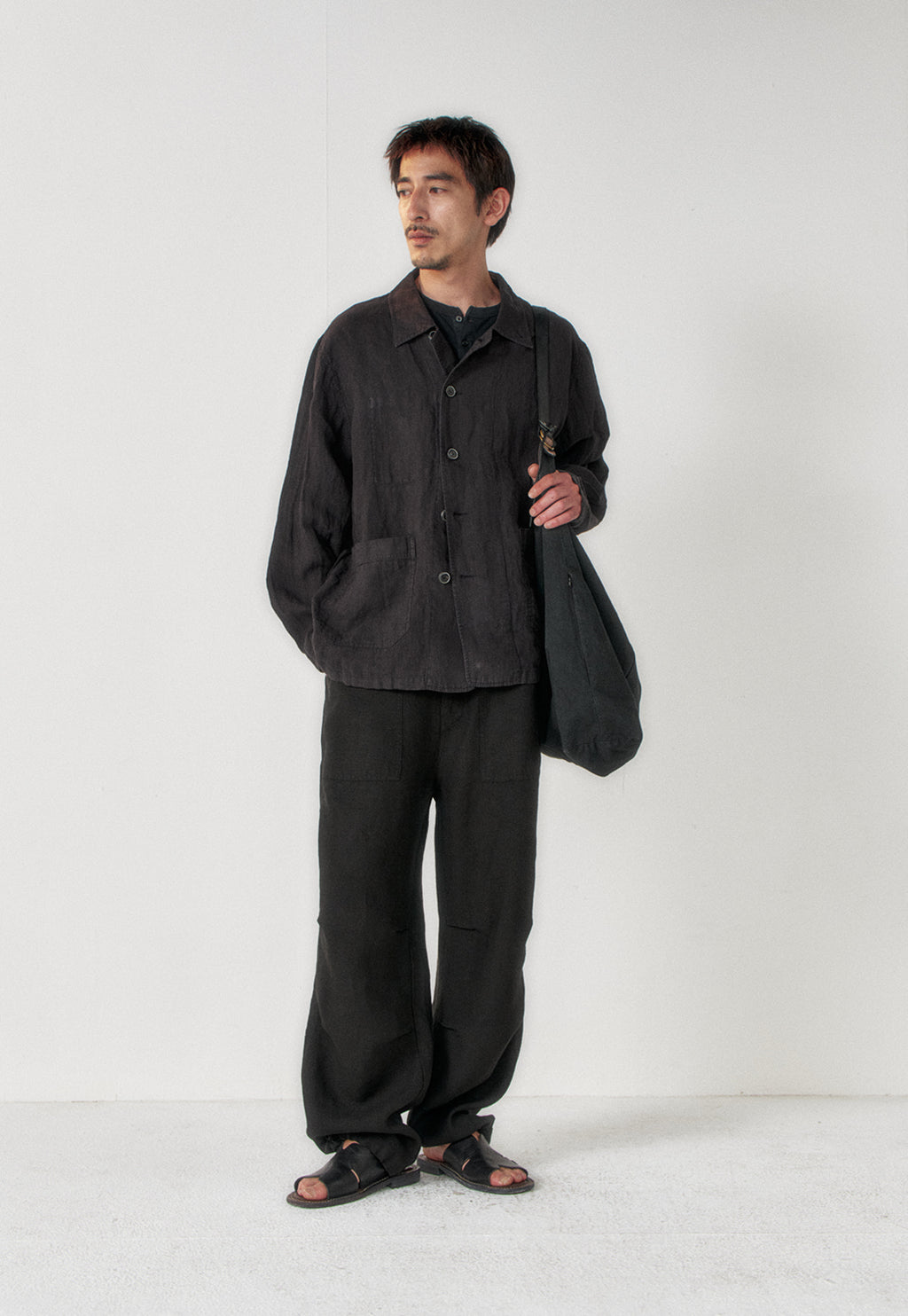 Art if acts - Linen French Work Jacket (Black) product image 2 | TRAB K-Fashion Australia