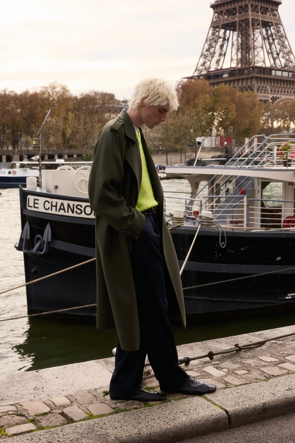 STU - Crease Belt Slacks In Cashmere (Navy) product image 3 | TRAB K-Fashion Australia