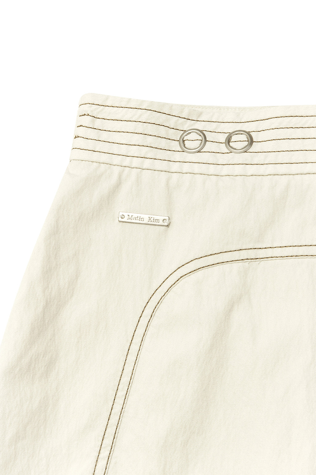 Matin Kim - Stitch Point Belted Wrap Skirt (Light Beige) product image 3 | TRAB K-Fashion Australia