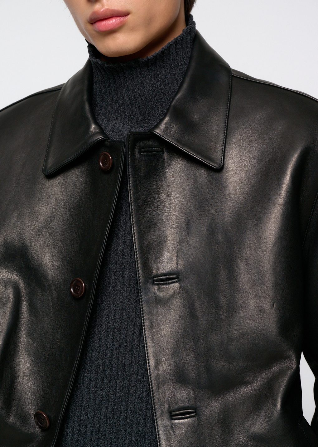 Amomento - Lambskin mid jacket (Black) product image 21 | TRAB K-Fashion Australia