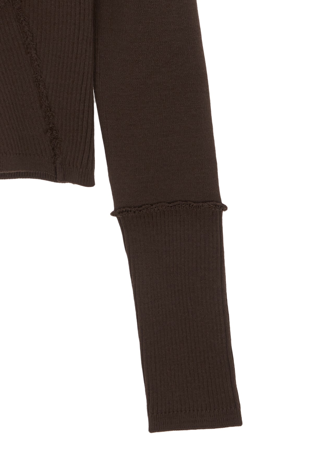 Matin Kim - Cut Out Detailed Knit Cardigan (Brown) product image 4 | TRAB K-Fashion Australia
