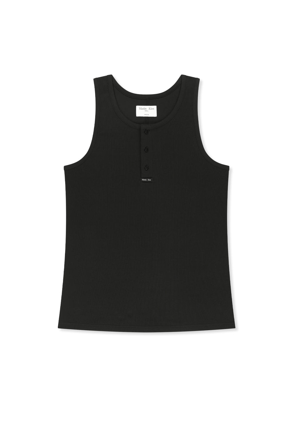 Matin Kim - Sleeveless Henley Top (Black) product image 1 | TRAB K-Fashion Australia