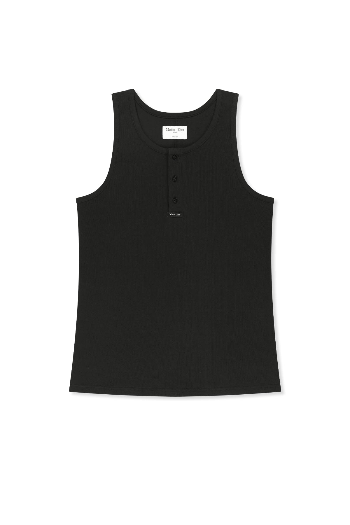Matin Kim - Sleeveless Henley Top (Black) product image 1 | TRAB K-Fashion Australia