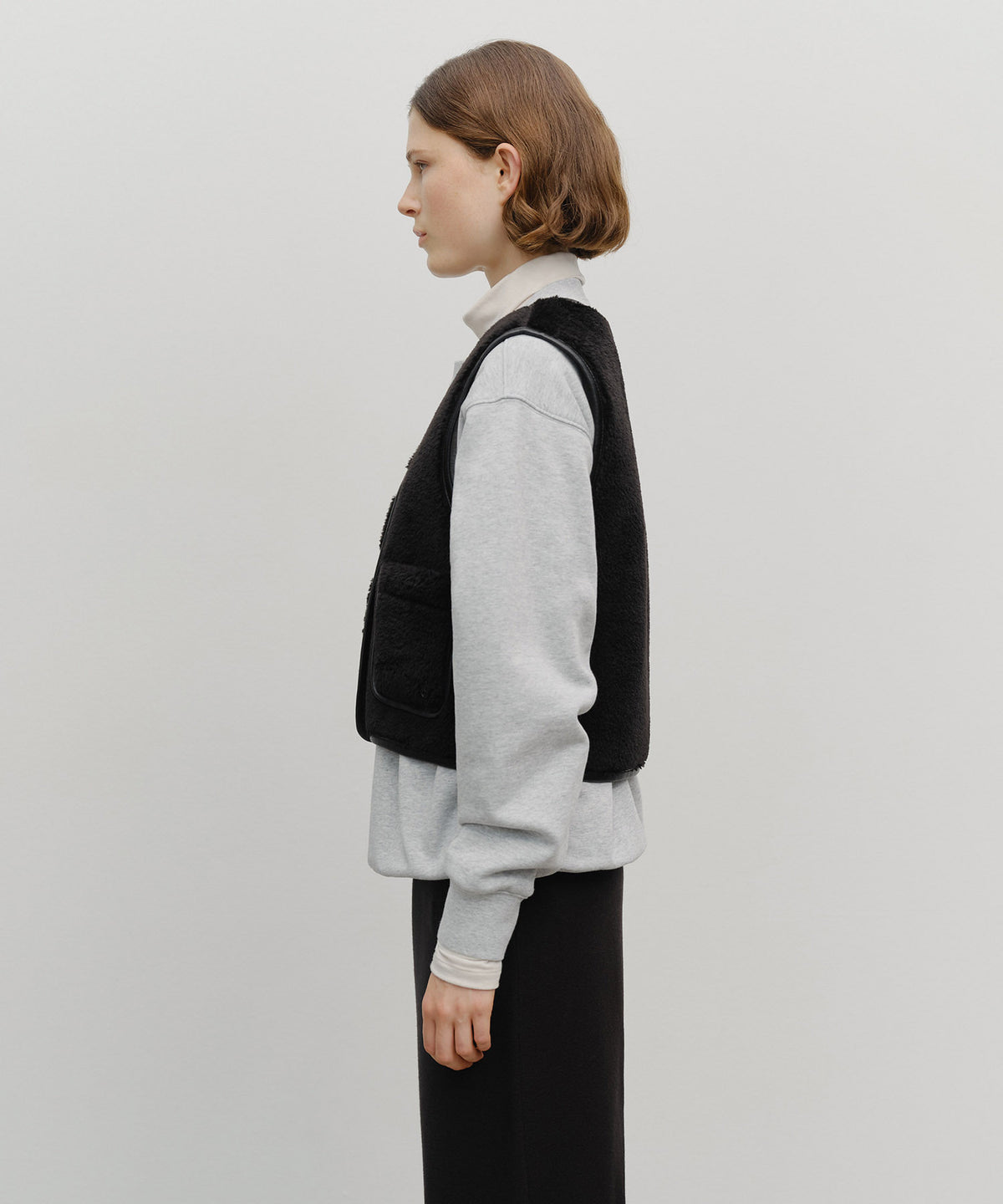 Marithe & Francois Girbaud - Faux Leather Mustang Crop Vest (Black) product image 2 | TRAB K-Fashion Australia