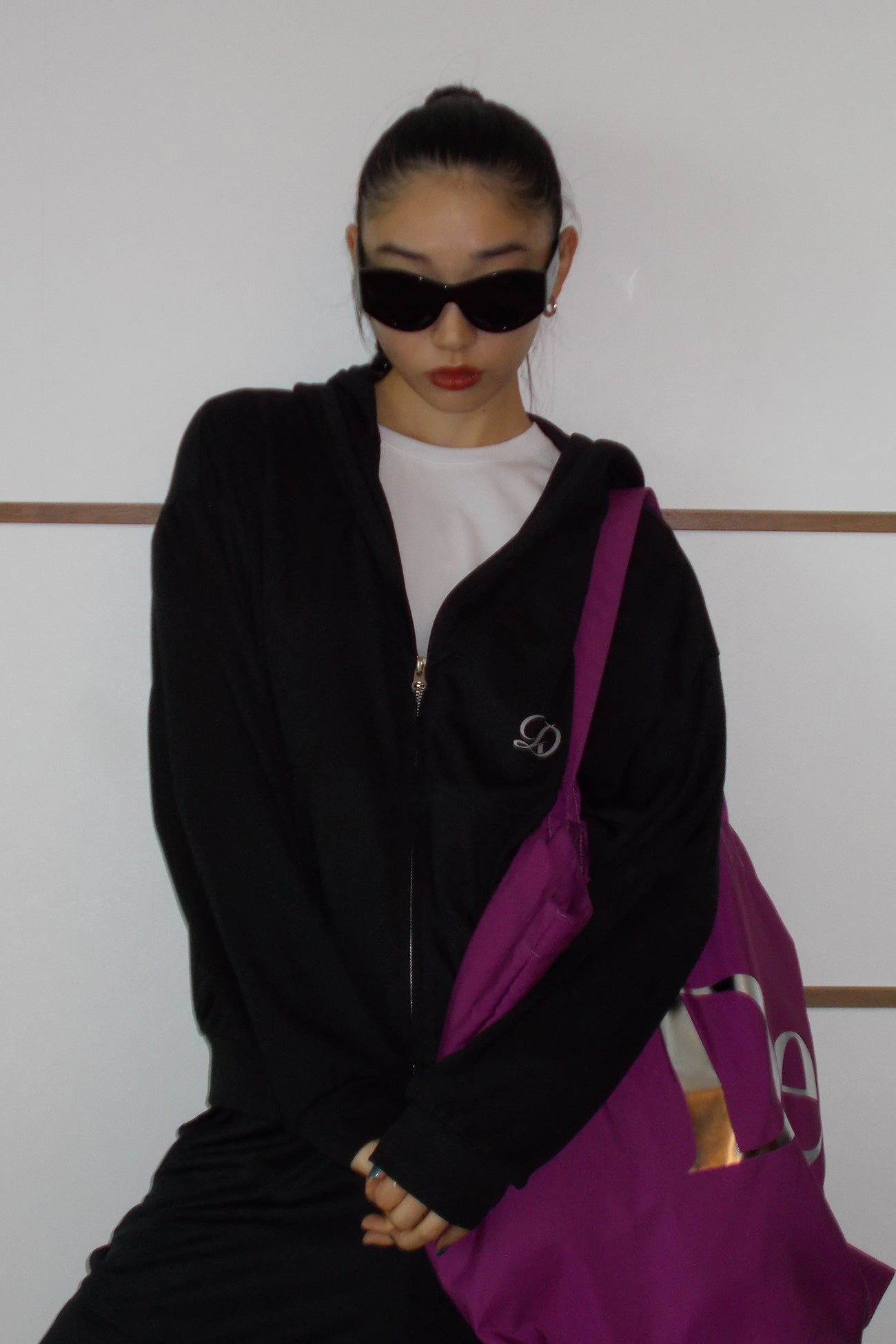 Deinet - Point Logo Shoulder Big Bag (Purple) product image 6 | TRAB K-Fashion Australia